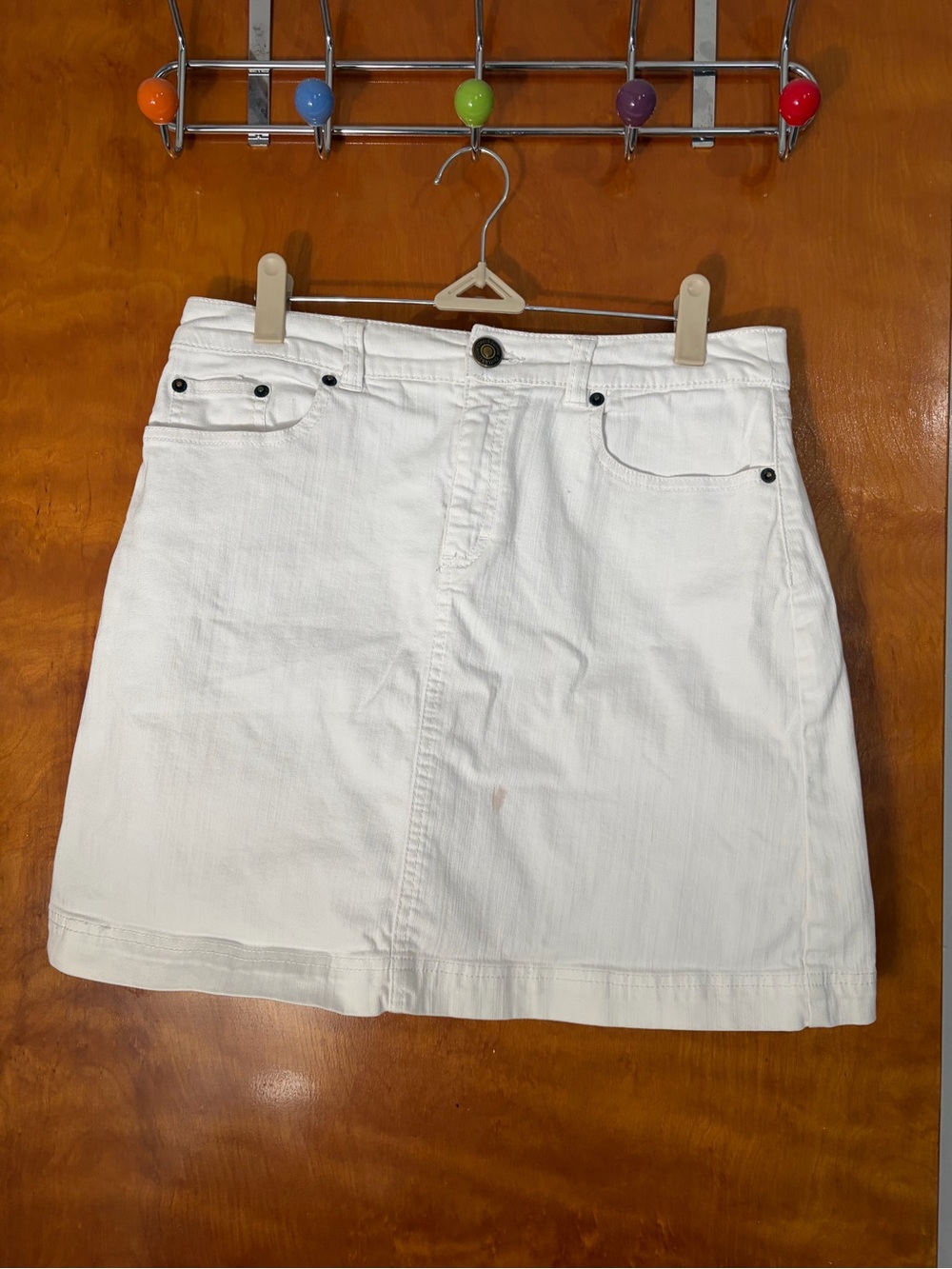 croft & barrow White Denim Mini Skirt